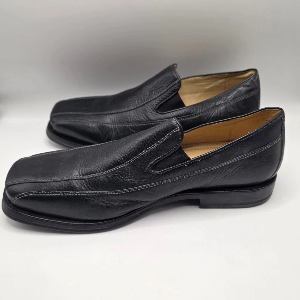 Sandro Moscoloni Loafers Comfort Gel Black Leather Slip On Dress Shoes Mens 13D